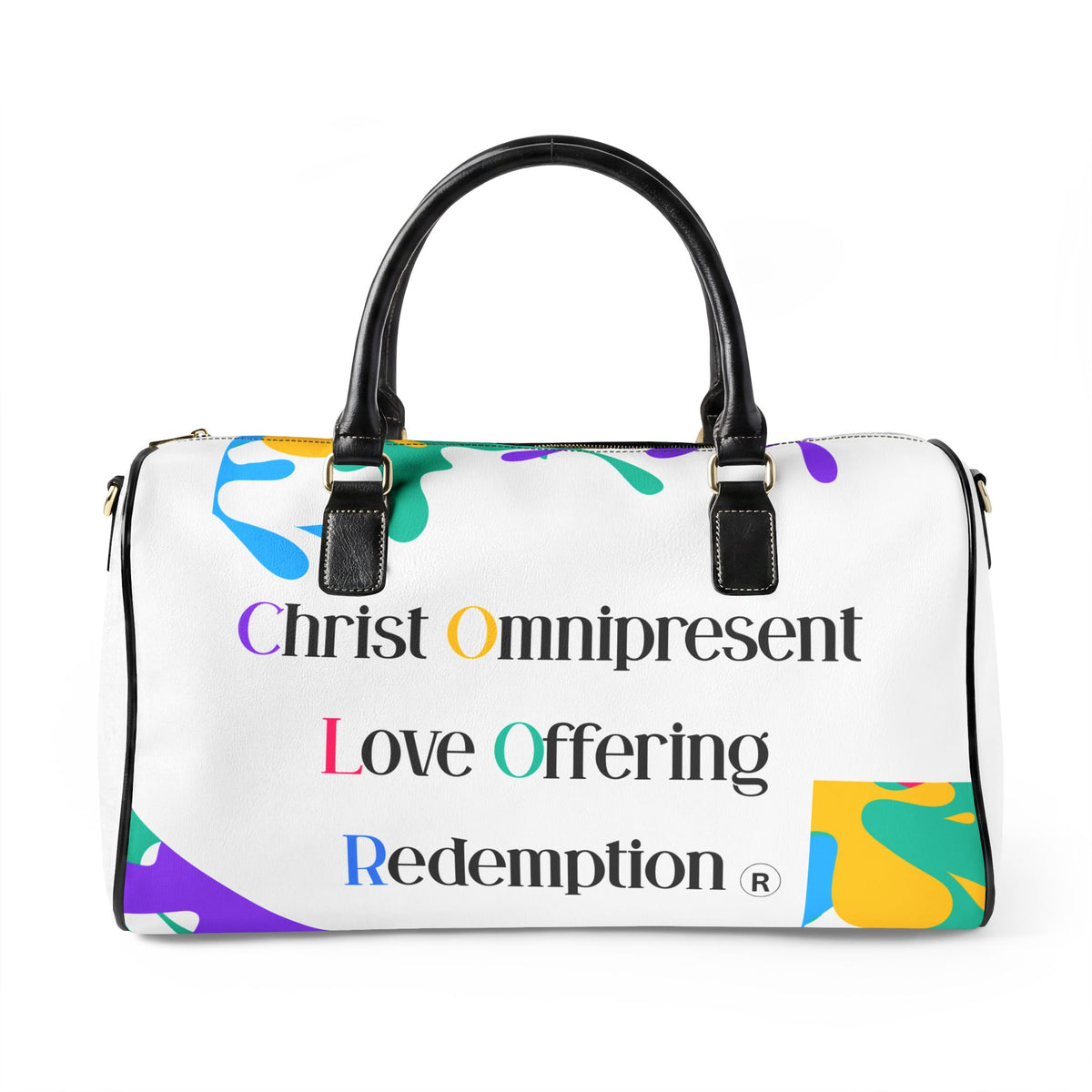 Christ Omnipresent Love Offering Redemption Faux Leather Travel Bag