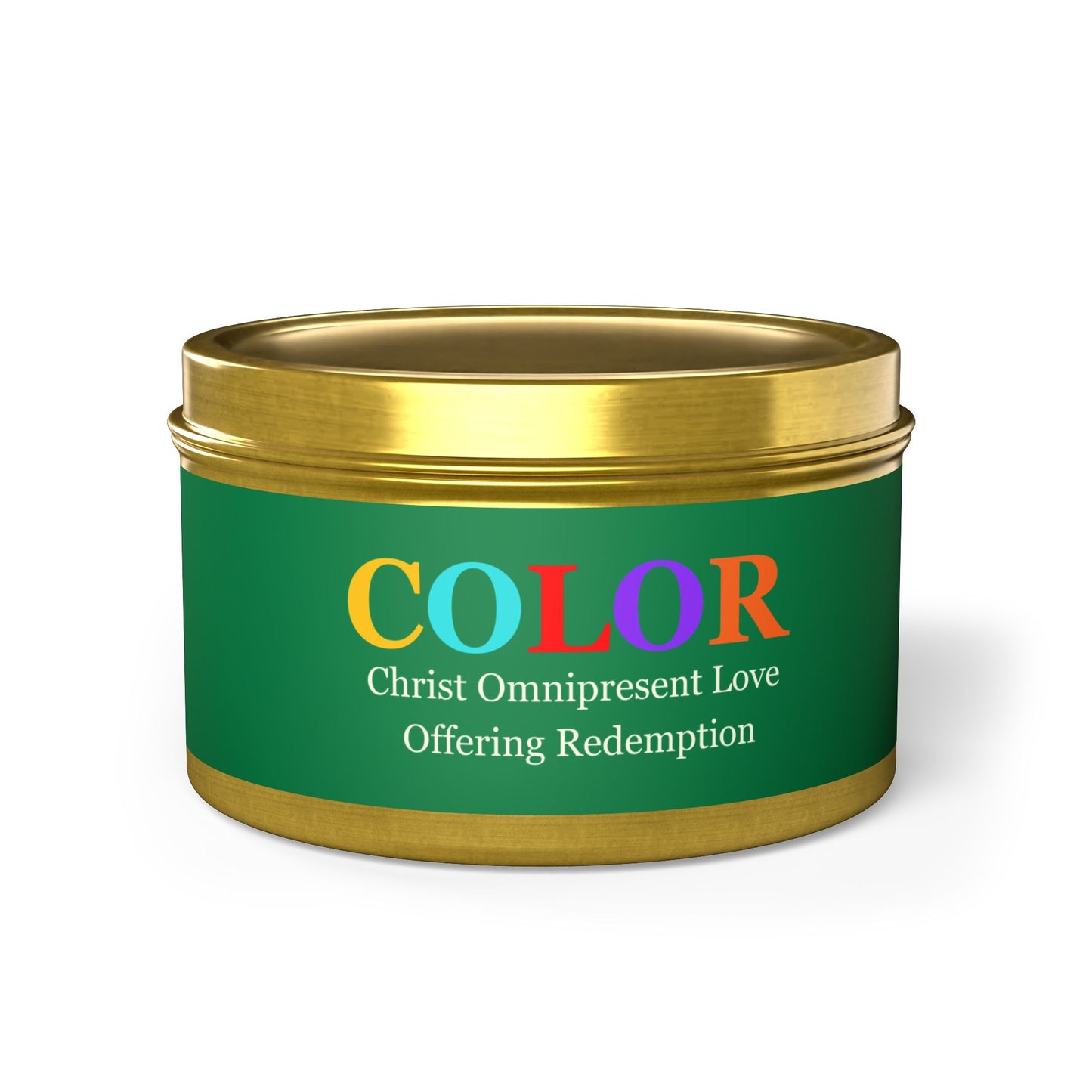 Colorful Tin Candles - Christ Omnipresent Love Offering Redemption Aroma