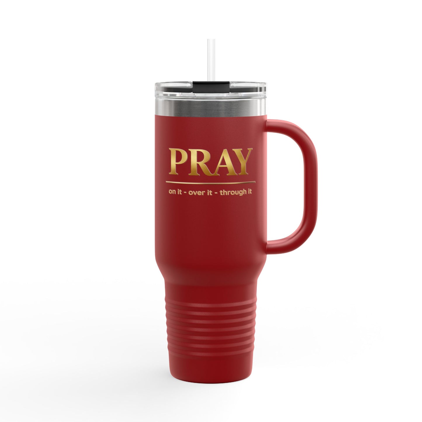 COLOR PRAZZ PRAY 40oz Insulated Travel Mug — Christian Faith Stainless Steel Tumbler