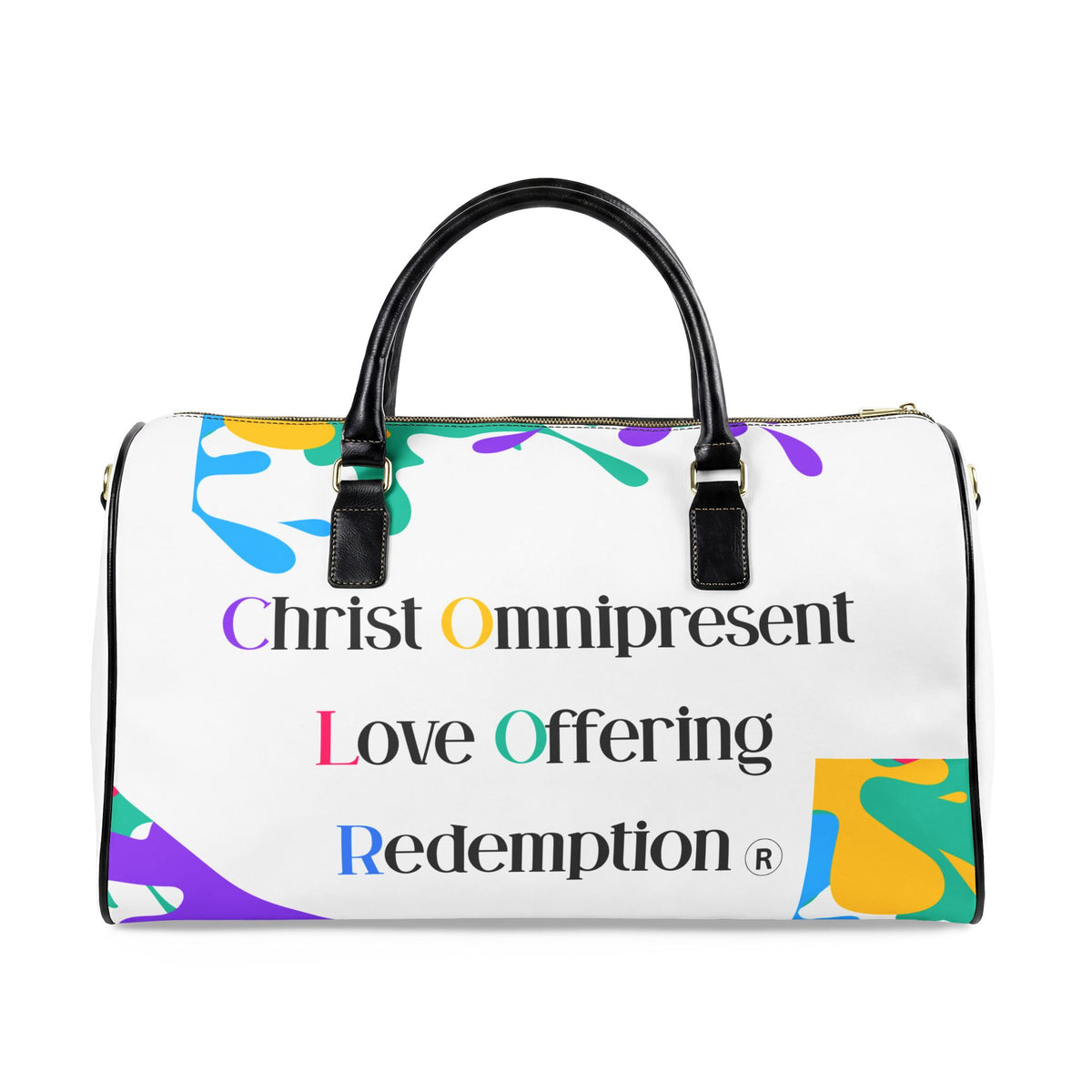 Christ Omnipresent Love Offering Redemption Faux Leather Travel Bag