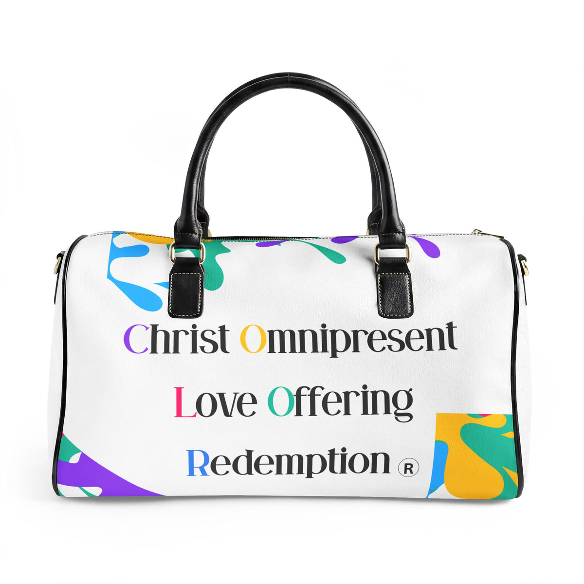 Christ Omnipresent Love Offering Redemption Faux Leather Travel Bag