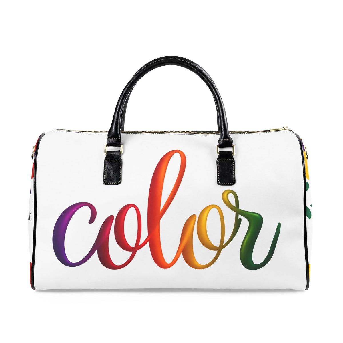 Color Rainbow Faux Leather Travel Bag