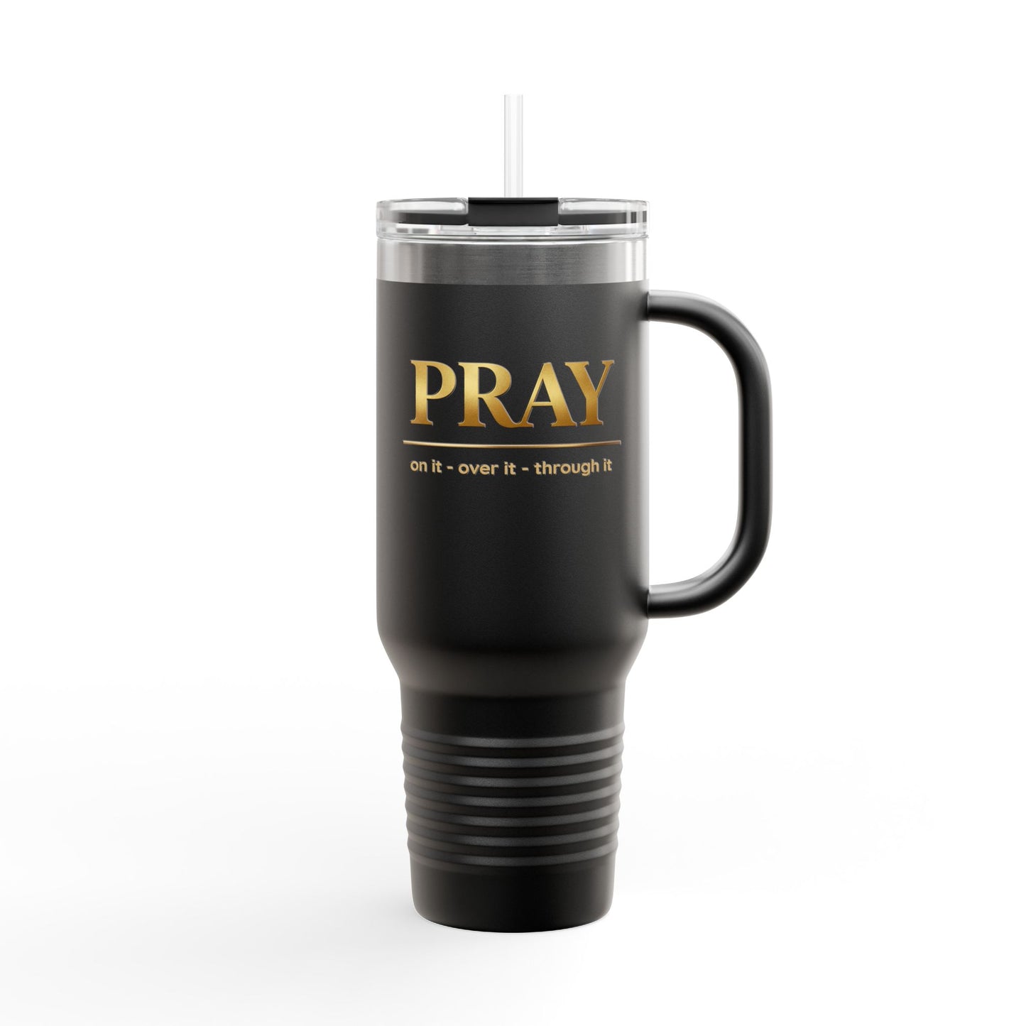 COLOR PRAZZ PRAY 40oz Insulated Travel Mug — Christian Faith Stainless Steel Tumbler