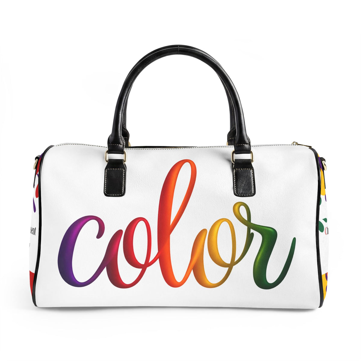 Color Rainbow Faux Leather Travel Bag