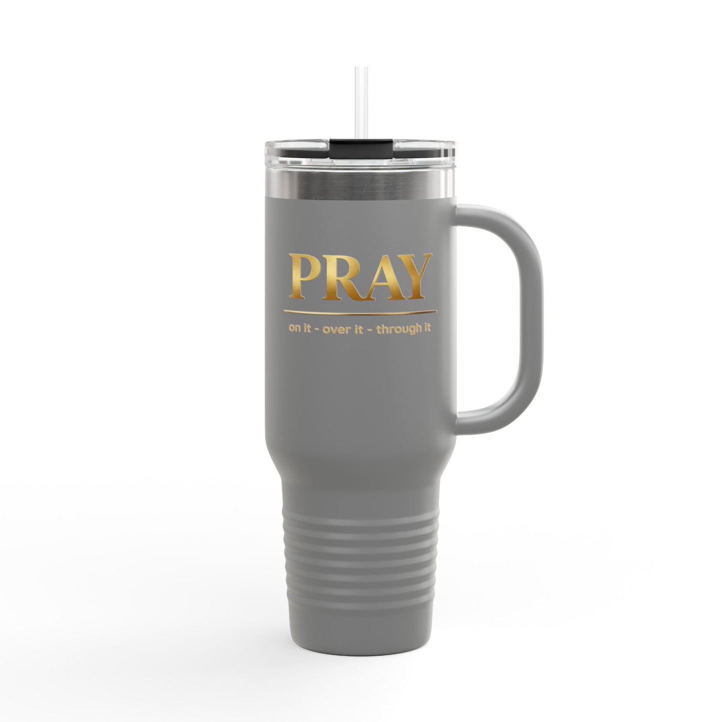 COLOR PRAZZ PRAY 40oz Insulated Travel Mug — Christian Faith Stainless Steel Tumbler