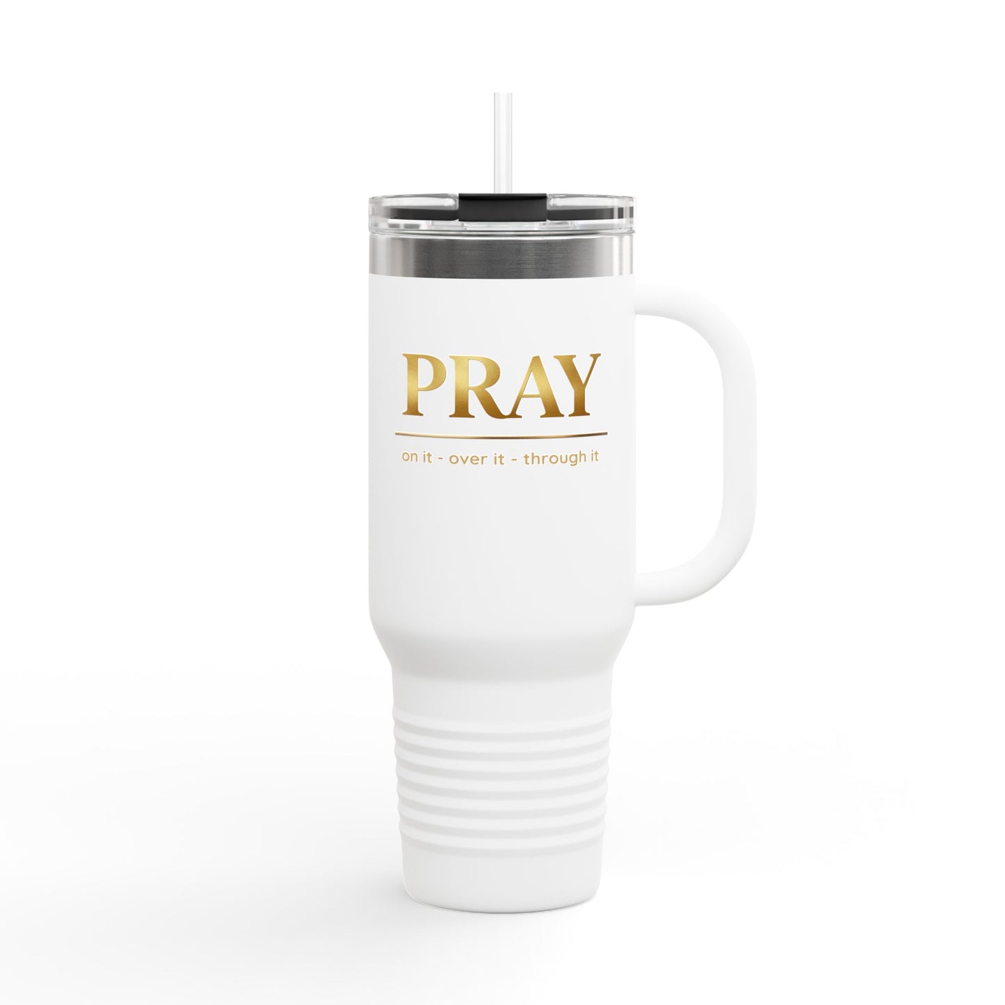 COLOR PRAZZ PRAY 40oz Insulated Travel Mug — Christian Faith Stainless Steel Tumbler