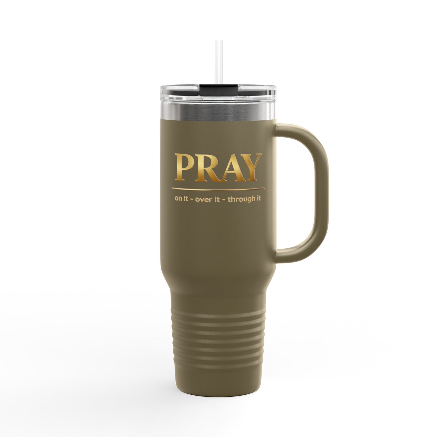 COLOR PRAZZ PRAY 40oz Insulated Travel Mug — Christian Faith Stainless Steel Tumbler