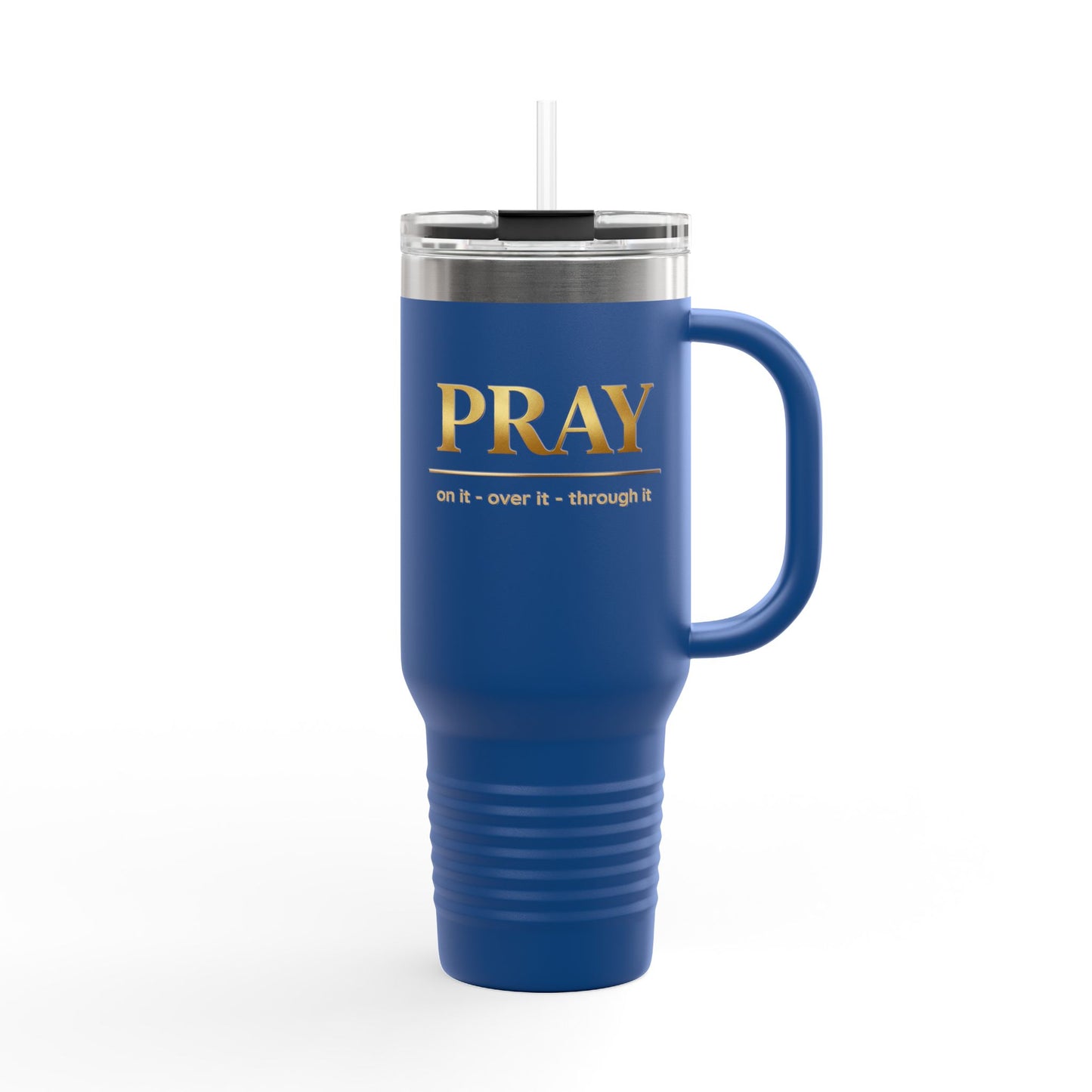 COLOR PRAZZ PRAY 40oz Insulated Travel Mug — Christian Faith Stainless Steel Tumbler